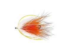Unique Flies Marabou Worm #8 White/Orange DaiichiKjøp 12 Fluer Få Gratis Flueboks